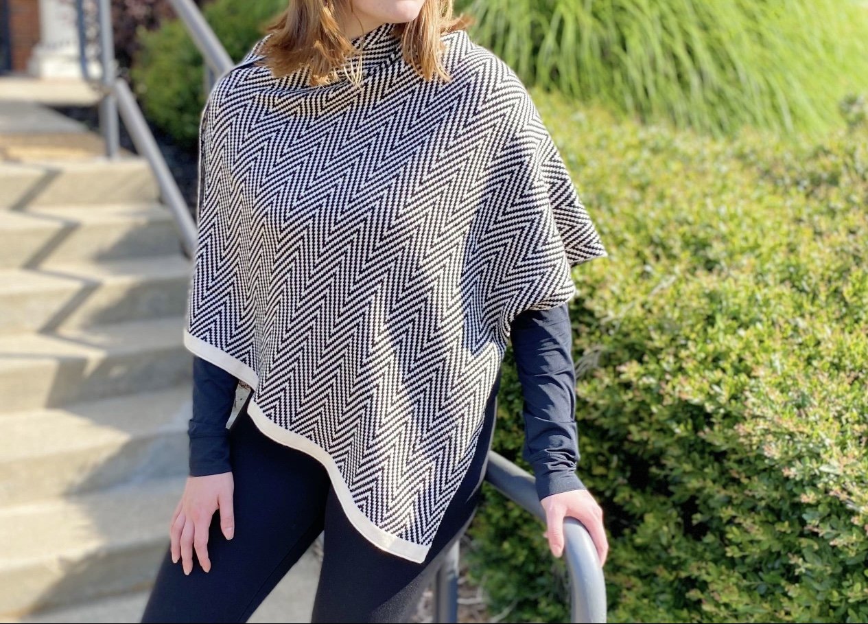 Knitted Chevron Poncho